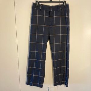 Banana Republic Navy Blue Plaid Work Slacks
